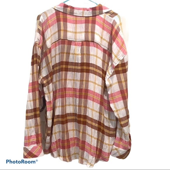 a.n.a Plaid Pullover Top Size XL NWT - Picture 2 of 6